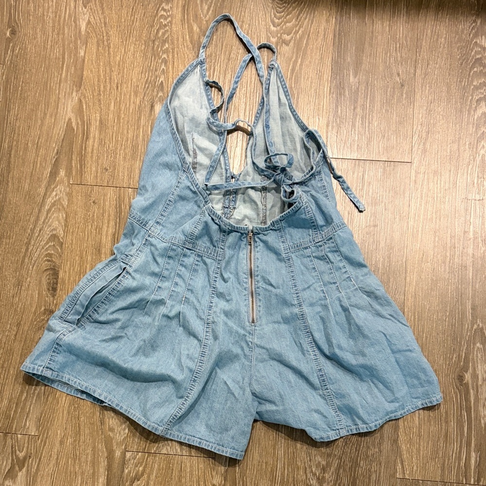 Free People Light Blue Denim Romper - Picture 3 of 6